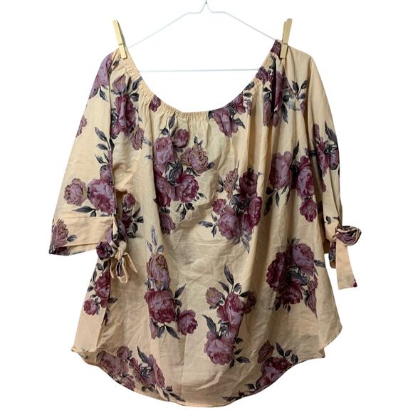 Live 4 Truth Rose Blossom Bell Sleeve Top - Size 1X - Picture 3 of 8
